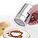 Produktbild Footprintse Edelstahl-Schokoladen-Rüttler-Kakao-Mehl-Kaffee-Sieb mit12Pcs Kaffee-Schablone-Schablone Strew-Auflage-Duster Spray-Farbe: Silber