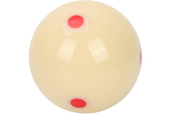 Yanmis Boule de Billard, 5,72 cm Boule d'Entraînement de Billard en Résine Blanche Balles de Formation à Point Rouge pour Adultes et Enfants