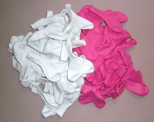 25 weiß pink Herzluftballons Luftballons gemischt EU Ware !