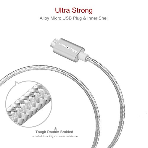 Mbuynow 3A C  ble Micro USB Magn  tique en Nylon Tress   C  ble Chargeur et Donn  es Synchronisation Magn  tique C  ble de charge Aimant   pour Android divers  Samsung Galaxy S4  S5  S6  S6 Edge  S7  Note  LG  HTC et Sony  etc - Argent