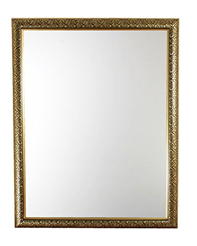 Schminkspiegel Spiegel rechteckig Wandspiegel 34,5 x 44,5 x 1,5 cm Gold Barock