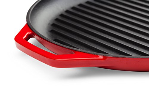 Tivoli / Grillpfanne aus Gusseisen für Induktion / BBQ Grill / Grillplatte / Durchmesser von 32 cm / Für perfekte Grillergebnisse / Plancha / Emaillierte Außenseite - 5