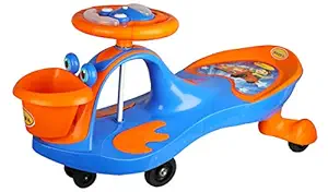 BabyGo Baby Hoopa Swing Magic Car Ride On for Kids with Music and Light (Orange and Blue)