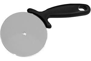 FMPROFESSIONAL Fackelmann FM Professional 21698 Roulette à pizza, Coupe pizza, Découpe pizza, Roulette pizza, Acier inoxydable, Plastique, Noir, Argenté, 21 cm x 10 cm x 1,5 cm