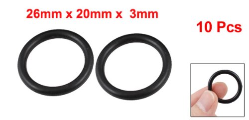 3 x 26 mm schwarz Nitrilkautschuk Sealing O Ring Seal Tüllen Waschmaschine 10 PCS - 2