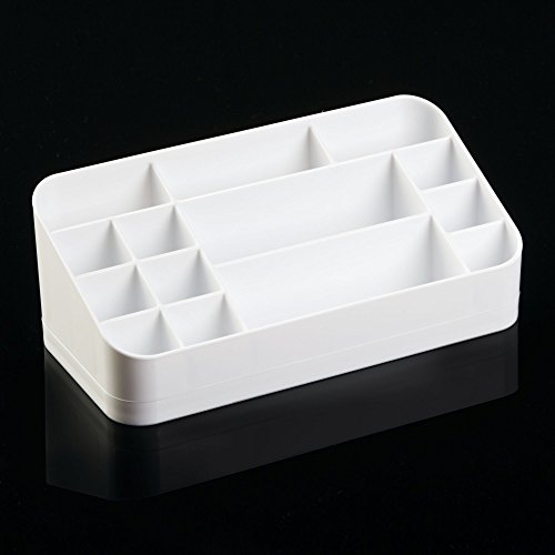 mDesign - Organizador de oficina y de escritorio - 14 compartimientos - Blanco