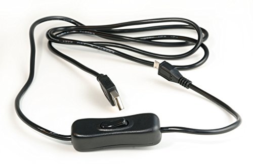 valonic USB Strom-Kabel mit Schalter, hochwertig, verwendbar mit Raspberry Pi 1, 2, 3, Arduino und diversen Smartphones, USB A auf Micro-USB mit robustem Schalter, Power Kabel (Kippschalter) ca. 1,5m, schwarz, Ladekabel für Handy und Smartphones, RasPi, RPi - 8