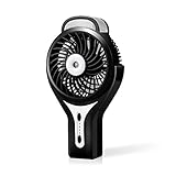 Ninbo Ventilateur portatif pour voyage avec piles rechargeables ou périphériques USB, humidificateur d'air et ventilateur personnel 2 en 1, ABS, Noir, Als bild zeigen