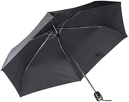 Preisvergleich Produktbild PEARL 2in1 LED Regenschirm kompakt zusammenklappbar schwarz