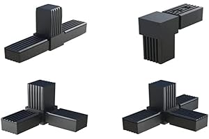 cyclingcolors CONECTOR PARA TUBO CUADRADO 20x20 25x25 30x30 20mm 25mm 30mm Plástico ángulo recto soporte estantes negro (L (20mm))