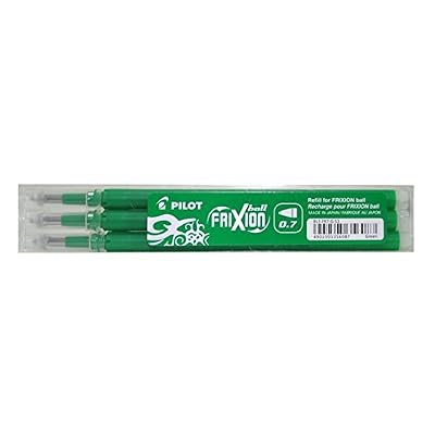 Pilot Frixion Ball Set de 3 Recharges pour Roller Encre Gel Thermosensible Pointe Moyenne Vert