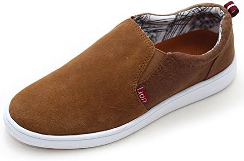 GX shop Fashion Mens 5 Colors Casual Lace-Up Sneaker Shoes (US8, light brown)