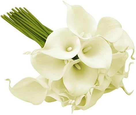 10 stems of ivory real touch artificial calla lilies