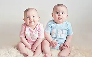 Twins Baby Boy Sticker Poster|Baby Wall Poster for Pregnant Women|Poster for Kids Room/Hall/Front Room Wall Decoration|Self Stick Poster for Family Room|Self Adhesive Sticky Poster