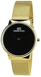 Damen Armbanduhr- Giorgio&Dario Schwarz Quarz Gehause Stahl Analog Armband Stahl Gold
