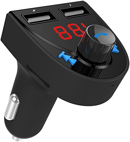 Cootway Bluetooth FM Transmitter for Car Wireless Radio Audio Adapter Car Kit with Hands-free Phone Call, Dual USB Car Charger, TF Card, U-Disk, Bluetooth Music Transmision to Car Stereo System