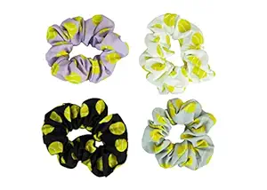 Happie Hare Tennis Sport Hair Scrunchies 4 Pack Cotton Elastic Hair Bands Scrunchy Hair Ties Ropes Scrunchie for Women or Girls Hair Accessories Coach Gift