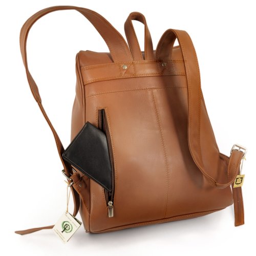 Großer Lederrucksack Größe L / Laptop Rucksack bis 15,6 Zoll, für Damen und Herren, Cognac-Braun, Jahn-Tasche 711 - 3