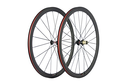 WINDBREAK BIKE 38mm Carbon Road Wheelset 23mm Width Clincher Wheel with Basalt Braking Surface