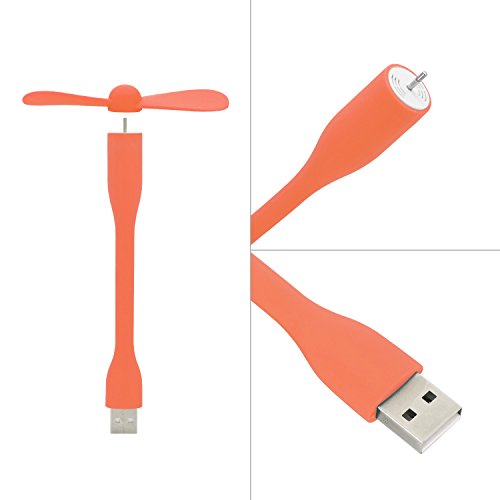 iProtect USB Ventilator flexibel aus Silikon Portable Cooling Fan in Orange - 4