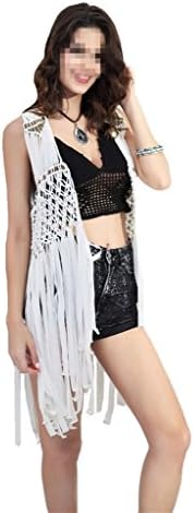 Women Tassel Fringe Swimwear Crochet Kimono Cardigan Beach Bikini Cover Up White