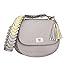 Produktbild SIX Damen Handtasche, Umhänge Sattel Tasche, taupe, abnehmbarem Gurt, mit Tassel Anhänger (427-833)