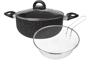 RUNGASSI Cheffinger Frittiertopf Fritteuse Pommes Topf mit Korb Ø 24 cm Induktion CF-PAFRY24