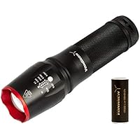 Torcia Militare Professionale Con LED CREE XM-L2 U4 di Ultima Generazione,1300 Lumen Veri,Fascio a 280m e Maxi Batteria 26650 a Circuito Protetto