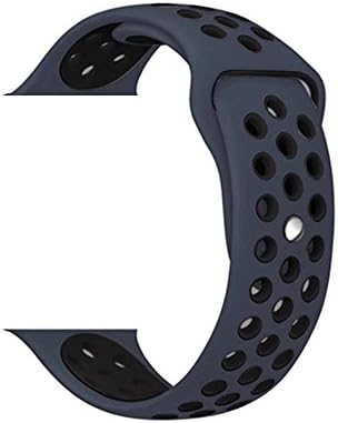 For Apple Watch Sport Band, Soft Silicone Quick Release Replacement Strap for Apple iWatch Series 1 Series 2 ZONEYILA (M/L 42mm, Dark Blue / Black)