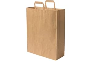 GREENBOX Sacchetti di carta ecologici grandi I sacchetti di carta sacchetti regalo sacchetti di carta biodegradabili compostabili I 25 sacchetti di carta marrone 32 x 12 x 40 cm