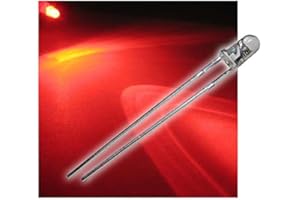 world-trading-net - 10 LED LED rouges clignotantes transparentes de 3 mm, diode électroluminescente, filaire, diode lumineuse, en tant que composant