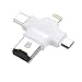 Produktbild SD Kartenleser USB Type C OMOUP Micro SD Karten Lesegerät 4 in 1 USB Kartenlesegerät Lightning/Type-C/USB-A/Micro USB Stecker für iPhone/iPad/Android /Type-C Phone (Weiß)