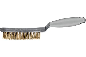 PFERD Handbürste HBUP | 3reihig Messing-Draht-ø 0,30 | 43698008 – mit Kunststoffkörper und ergonomischem Griff