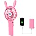 Produktbild Hand Ventilatoren batterie,HandFan USB Ventilator mini Ventilator leise Ventilatoren akku, 4000 mA batterie, Einstellen Rotationsgeschwindigkeit,Tragbarer/Faltbar ventilator für Reisen und Zuhause(Kaninchen Pink)