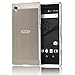 Produktbild Sony Xperia Z5 Premium Hülle,Sunroyal Ultra-dünne Metallgehäuse Hybride Alurahmen Rückwandplatine Schutzhülle,Luxus Noble Grau Metal Frame Aluminium Metal Bumper Gehärtetem Glas Back Cover Stoßfest Kratzfeste Handy Schutzhülle Tasche Case für Sony Xperia Z5 Premium-Gray