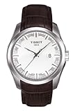 Tissot t035.410.16.031.00 Couturier weiß Zifferblatt Leder braun Herren-Armbanduhr