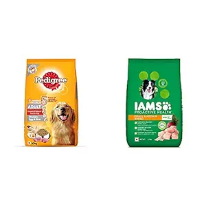 Pedigree Adult Dry Dog Food Food (High Protein Variant) Chicken, Egg & Rice, 10kg Pack & Proactive Health Adult Small & Medium Breed Dogs (1+ Years) Dry Dog Food, 1.5 kg