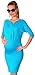 Happy Mama. Women's Maternity Stretch Jersey Dress Half Batwing Sleeve. 955p (Cyan, 14)