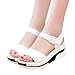 Produktbild Cooljun Damen Sommer Sandalen Peep-Toe Niedrige Schuhe Sandalen Damen RömischSchuhe Böhmen Schuhe Damen Flach Sandalen Mädchen Schuhe Flip Flops (35, Weiß)