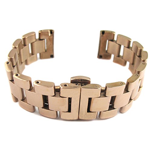 MapofBeauty Luxus Edelstahl Armbanduhr-Uhren Uhrenarmband mit Sicherheitsdruckknopfschliee Unsichtbare Schliee( Rotgold&22 Millimeter)