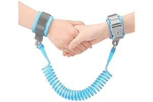 Anyfirst 2,5M Guinzaglio per Bambini, Bracciale Sicurezza Bambino| Braccialetto Bambini Antismarrimento Girevole a 360°, Blu