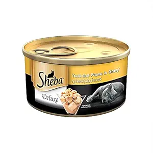 Sheba Tuna Fillets and Prawns in Gravy Wet Cat Food 85gm - Pack of 6