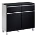 Produktbild SLEEK 10 VS Sideboard Melamin weiß HGL schwarz/Glas schwarz (14)