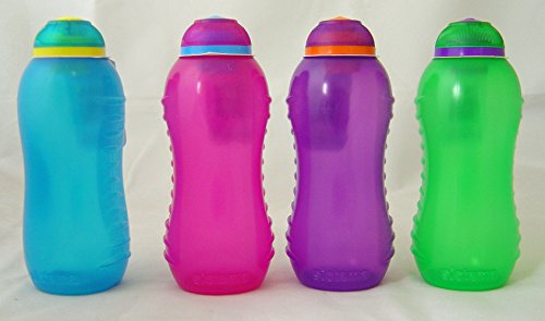Sistema Trinkflasche, 330 ml, 4 Flaschen, Blau, Lindgrün, Rosa, Lila - 2