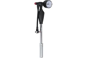 ZEFAL Z Shock - Pompe Amortisseur VTT - Pompe Haute Pression VTT 25 Bar / 360 Psi pour Pneus Vélo, Fourche et Amortisseur avec Manomètre - 235 g, Noir/Argent