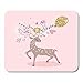 Price comparison product image Mouse Pads Cartoon Birthday with Deer Happy Love Animal Day Balloon Celebrate Mouse Pad