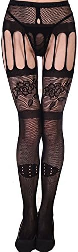 ZHANGYUQI Sexy Lingerie Lace Transparent Halter Net Stockings Black Sexy Lianlianlian Fish Net Stockings Skid Sling Belts Europe and America (Buy One Get One Free) (Style : T3)