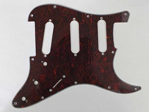 SSS Scratch Plates Pickguard Squier &amp; Import Stratocaster - Red/Black Marbled