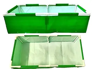 OrganicBazar HDPE Rectangular Grow Bags 48x24x12 Inch 350 GSM for Vegetables & Herbs Plants, Best for Home and Terrace Gardening,Green