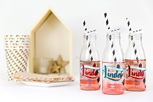 Christmas Straws with Flags . Hipster Paper Straws . Pack of 6.